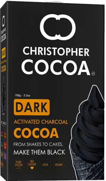 Christopher Cocoa Activated Charcoal Dark Cocoa Black Unsweetened 100G