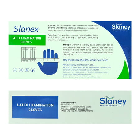 Slaney Slanex Latex Examination Gloves - Small Size