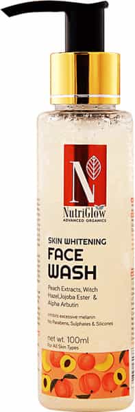 Nutriglow Advanced Organics Skin Whitening Face Wash With Peach Extracts (100 Ml ) / All Skin Types
