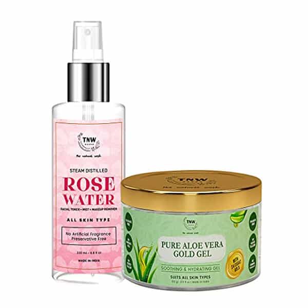 Tnw The Natural Wash Pure Aloe Vera Gold Gel And Steam Distilled Rose Water Toner