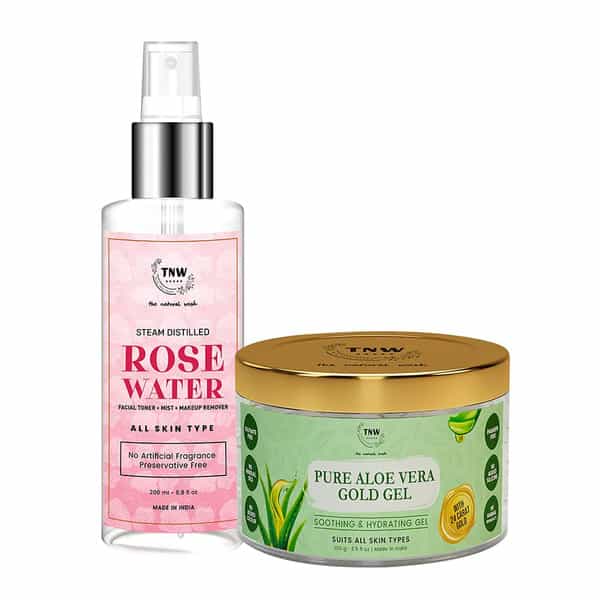 Tnw The Natural Wash Pure Aloe Vera Gold Gel And Steam Distilled Rose Water Toner