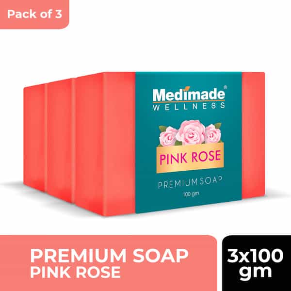 Medimade Pink Rose Premium Soap - 100 Gm X 3 ( Pack Of 3 )