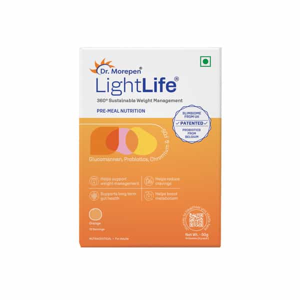 Dr. Morepen Lightlife Pre Meal Nutrition | Weight Management | Orange | Sachet | 10 No's