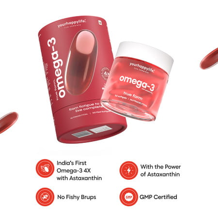 Yourhappylife Omega-3 4x Strength With Astaxanthin 4x Concentrated Triglyceride Omega-3 Fish Oil 50n