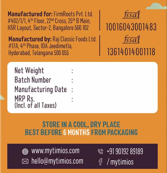 Timios Nutty Bar Pack Of 20-600G