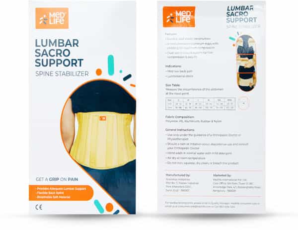 Medlife Lumbar Sacro Support Size Medium