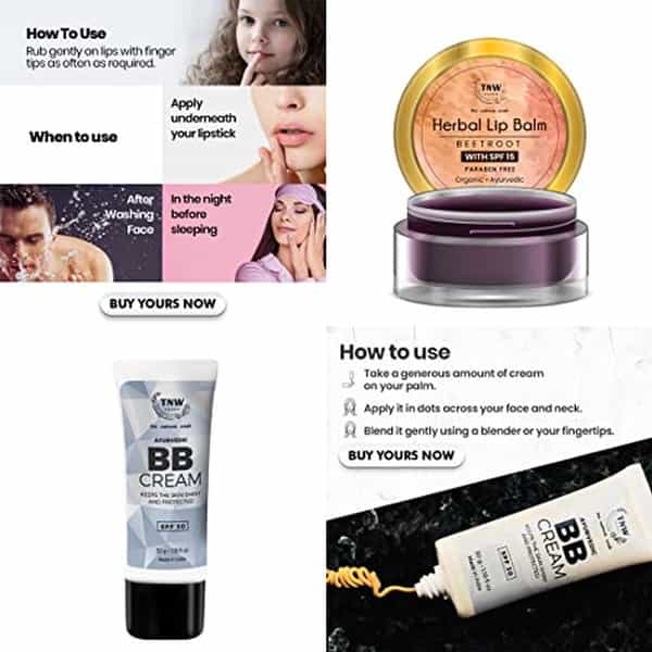 Tnw The Natural Wash Bb Cream & Beetroot Lip Balm For Glowing Skin & Healthy Lips