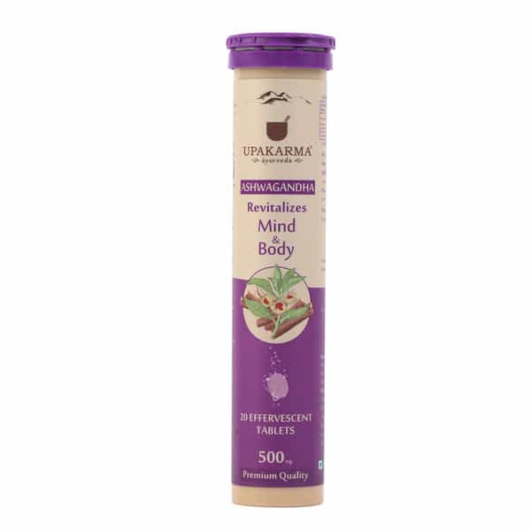 Upakarma Ayurveda Ashwagandha 500Mg 20 Premium Quality Effervescent Tablets