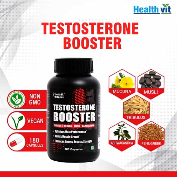 Healthvit Fitness Testosterone Booster Supplement - 180 Capsules