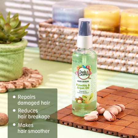 Buds & Berries Colour Protectant Hair Serum With Pistachio And Argan Oil | Coloured Hair (100 Ml)