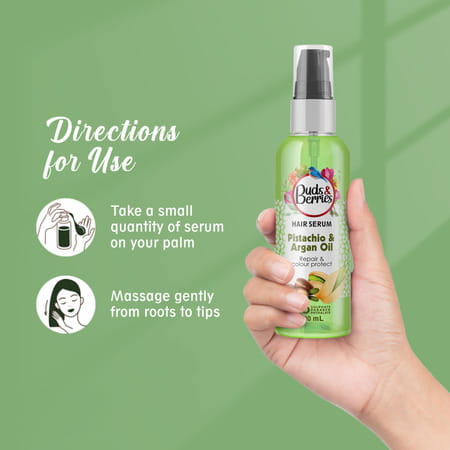 Buds & Berries Colour Protectant Hair Serum With Pistachio And Argan Oil | Coloured Hair (100 Ml)