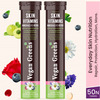 Vegan Greens Skin Vitamins 37 Ingredients, Herbs +Hyaluronic Acid, Ala, Vit. E &C- 50 Effer., Orange