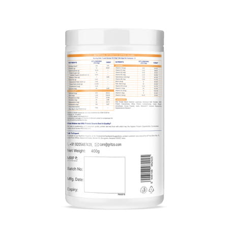 Gritzo Supermilk Athlete (7-12y Boy & Girl) | 14g Protein Powder (Double Chocolate | 400g)