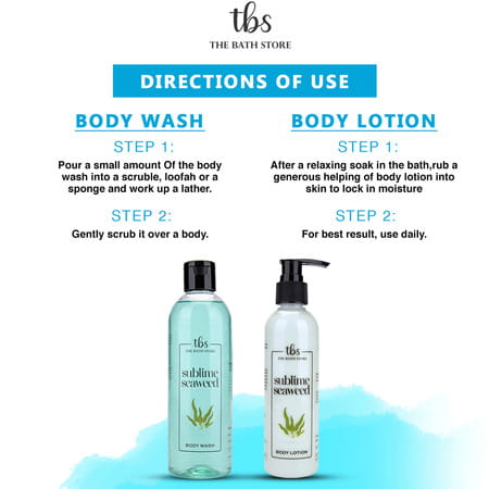 The Bath Store Sublime Seaweed Combo (Body Wash 300ml + Body Lotion 190ml)