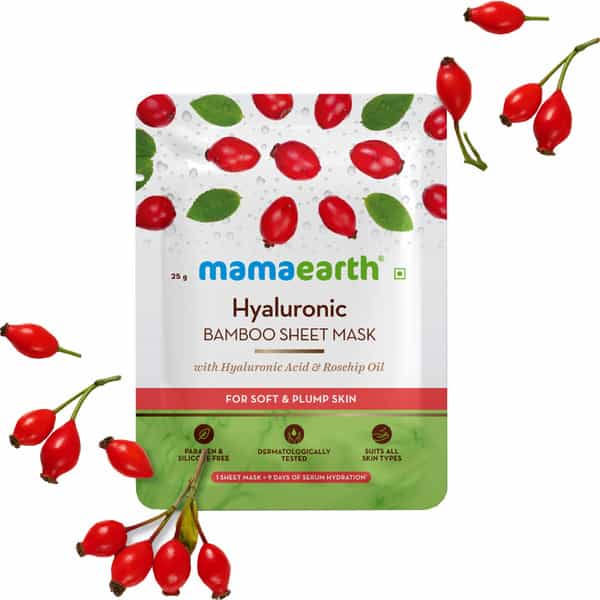 Mamaearth Hyaluronic Bamboo Sheet Mask With Rosehip Oil For Soft & Plump Skin - 25 G