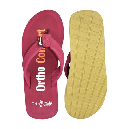 Ortho Cheer Women'S Orthopedic And Diabetic Care Super Soft Slippers | Maroon | Size 8 -1 Pair