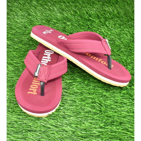 Ortho Cheer Women'S Orthopedic And Diabetic Care Super Soft Slippers | Maroon | Size 8 -1 Pair