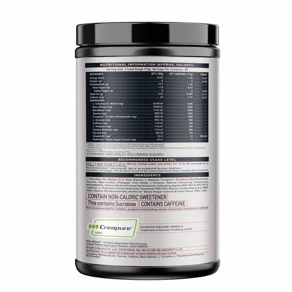 Muscleblaze Pre Workout Wrathx With Creapure ? | Nitroblaze & Bioperine (Cola Frost | 510 G)