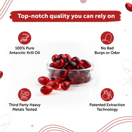 Neuherbs Deep-Sea Heart Omega 3 Antarctic Krill Oil 1000mg With 2x Astaxanthin, Added Vitamin E & D3