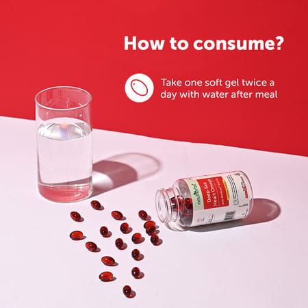 Neuherbs Deep-Sea Heart Omega 3 Antarctic Krill Oil 1000mg With 2x Astaxanthin, Added Vitamin E & D3