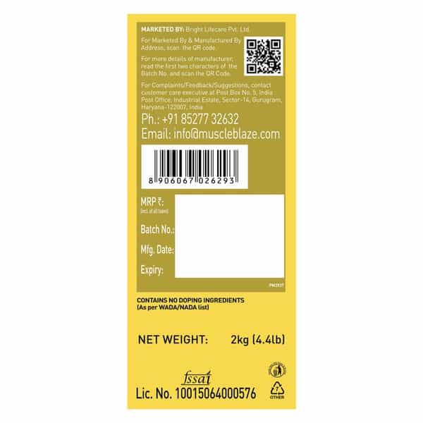 Muscleblaze Whey Gold | 100 Whey Protein Isolate | Labdoor Usa Certified (Gourmet Vanilla | 2Kg)