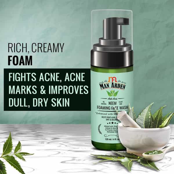 Man Arden Anti-Acne Neem Foaming Face Wash 120 Ml