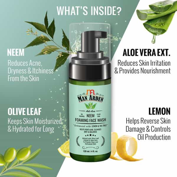 Man Arden Anti-Acne Neem Foaming Face Wash 120 Ml