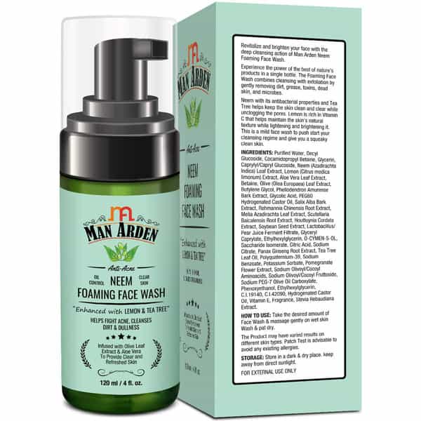 Man Arden Anti-Acne Neem Foaming Face Wash 120 Ml