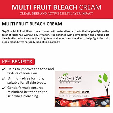 Oxyglow Herbals Bleach Cream Multi Fruit 300 Gram