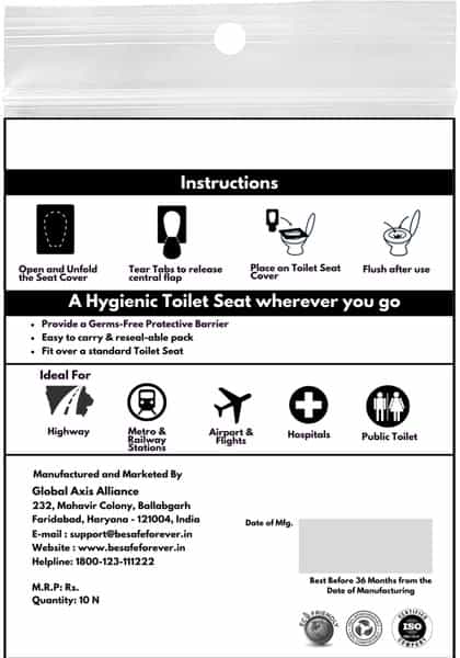 Besafe Forever Disposable Paper Toilet Seat Cover 20 Sheets Yellow