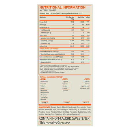 Fuel One Whey Protein Powder (Rich Chocolate | 907g / 2lbs) | | 24g Protein Per Scoop