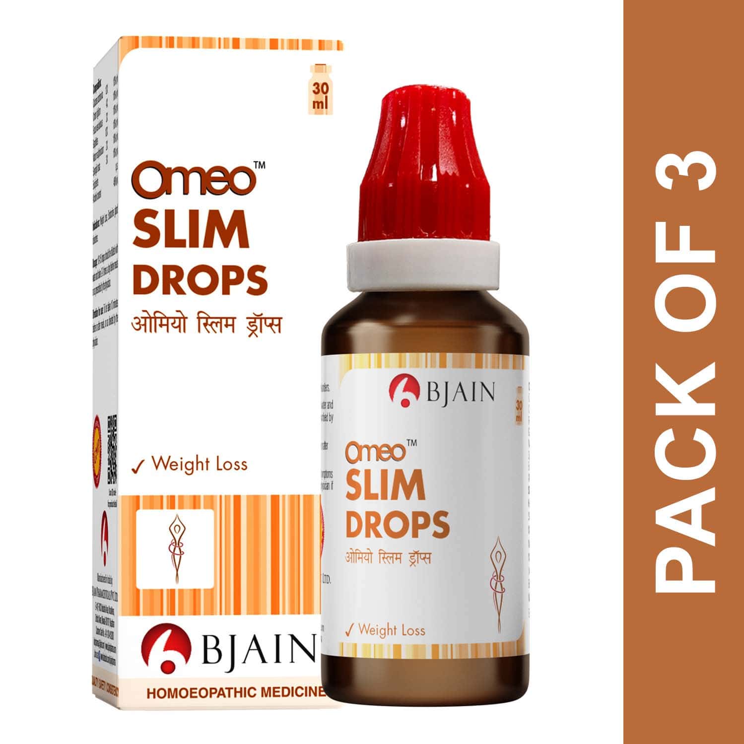 Bjain Omeo Slim Drops For Weight Loss Conditions | 30ml (Pack Of 3)
