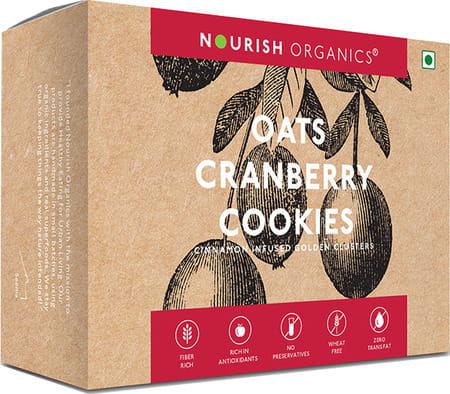 Nourish Organics Oats Cranberry Cookies - 130gms
