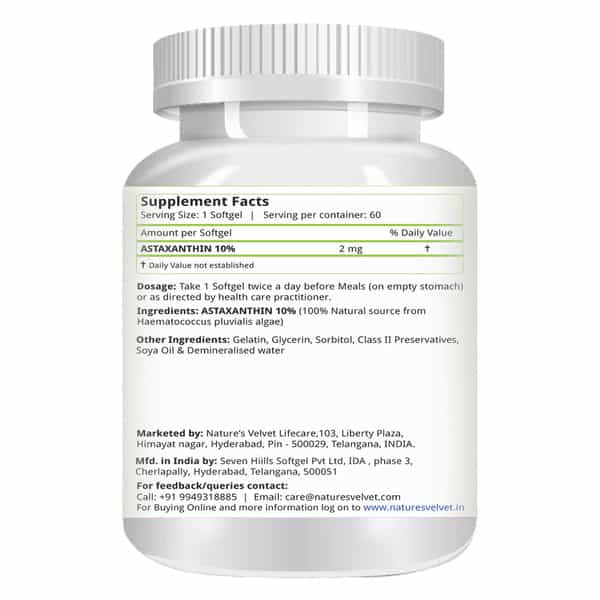 Natures Velvet Astaxanthin 2Mg | Softgels