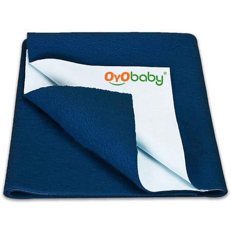 Oyo Baby Waterproof Bed Protector Baby Dry Sheet Medium Dark Sea Blue (70 Cm X 100 Cm)