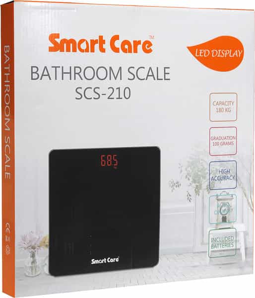 Smartcare Scs210 Glass Top Digital Weighting Scale (Black)
