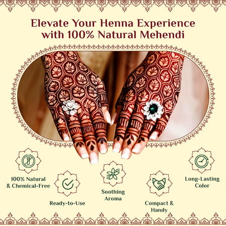 Neeta Mehendi Cones | Bridal Mehandi Cone Reddish Brown Color 12 Pcs In 1 Box (30Gm Each)