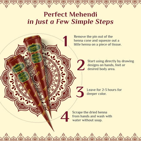 Neeta Mehendi Cones | Bridal Mehandi Cone Reddish Brown Color 12 Pcs In 1 Box (30Gm Each)