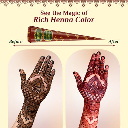 Neeta Mehendi Cones | Bridal Mehandi Cone Reddish Brown Color 12 Pcs In 1 Box (30Gm Each)