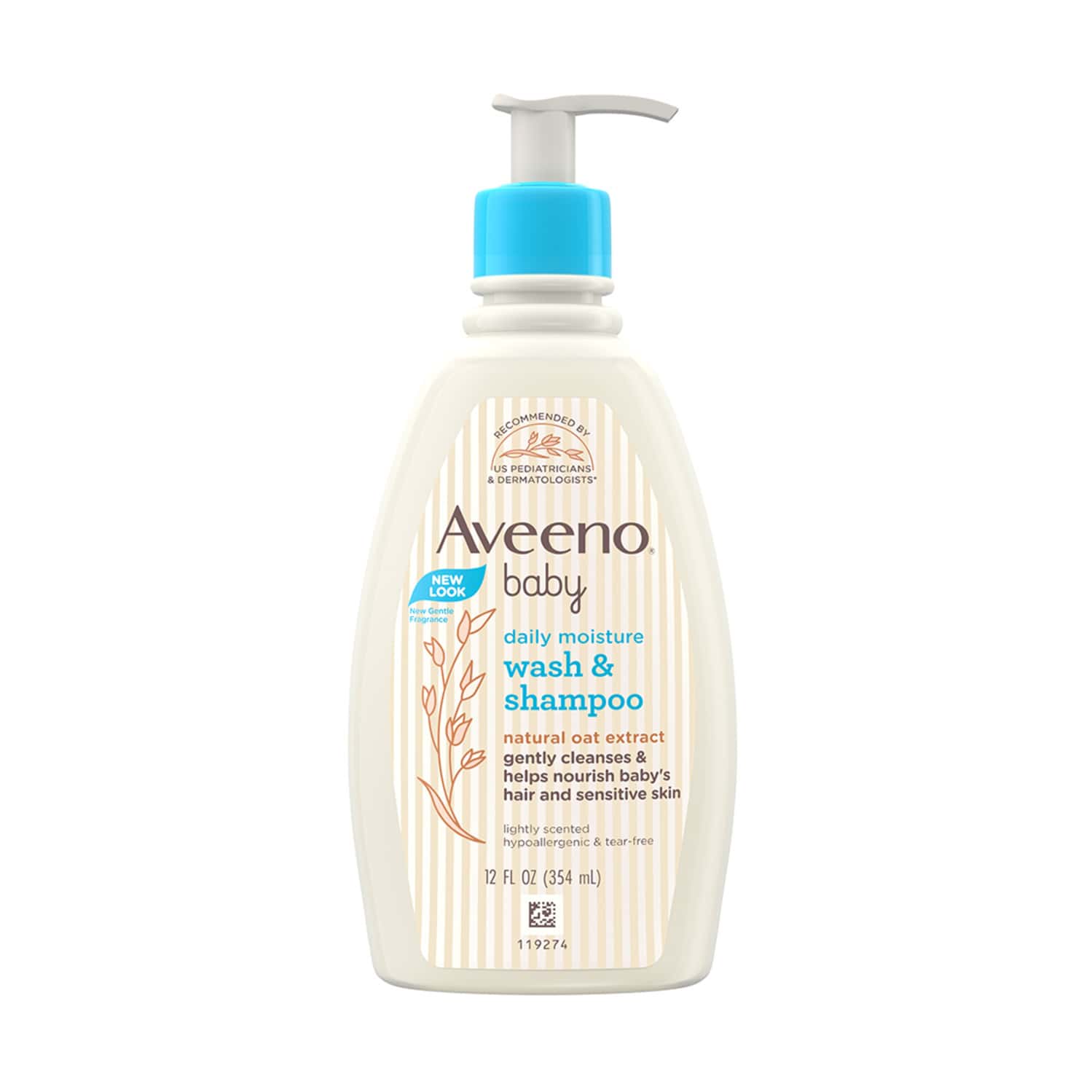 Aveeno Baby Daily Moisture Wash & Shampoo With Natural Oat Extract 354ml