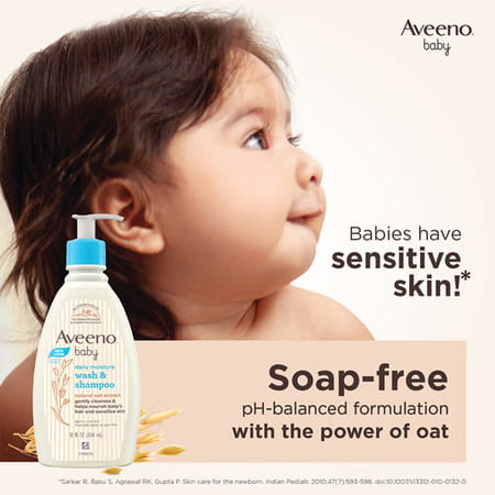 Aveeno Baby Daily Moisture Wash & Shampoo With Natural Oat Extract 354ml