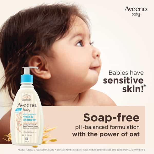 Aveeno Baby Daily Moisture Wash & Shampoo With Natural Oat Extract 354 Ml