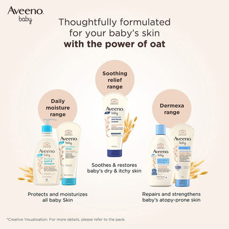 Aveeno Baby Daily Moisture Wash & Shampoo With Natural Oat Extract 354ml