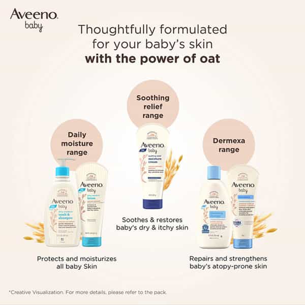 Aveeno Baby Daily Moisture Wash & Shampoo With Natural Oat Extract 354 Ml