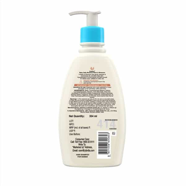 Aveeno Baby Daily Moisture Wash & Shampoo With Natural Oat Extract 354 Ml