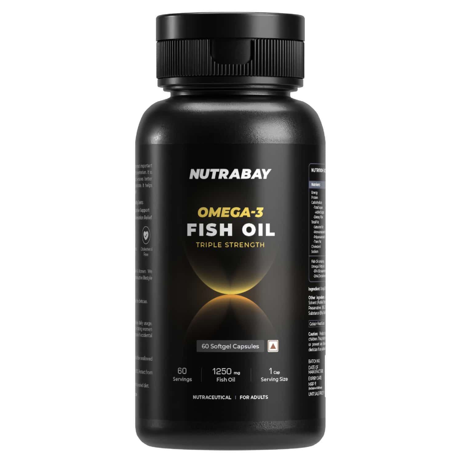 Nutrabay Pro Fish Oil Omega 3 (triple Strength) - 1000mg - 60 Capsules