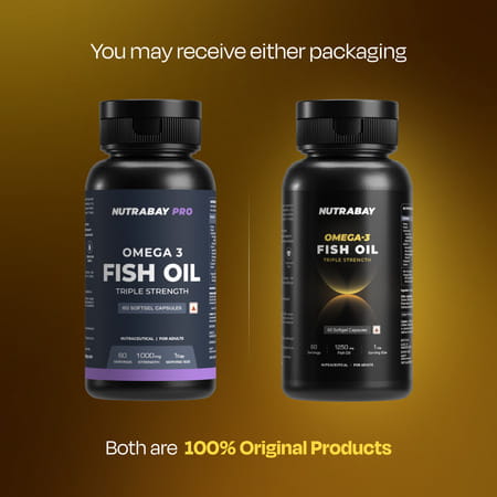Nutrabay Pro Fish Oil Omega 3 (Triple Strength) - 1000mg - 60 Capsules