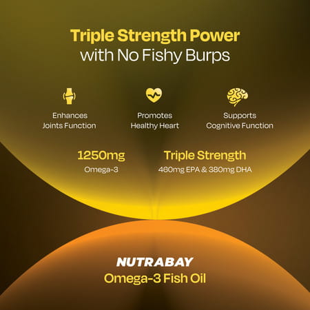 Nutrabay Pro Fish Oil Omega 3 (Triple Strength) - 1000mg - 60 Capsules