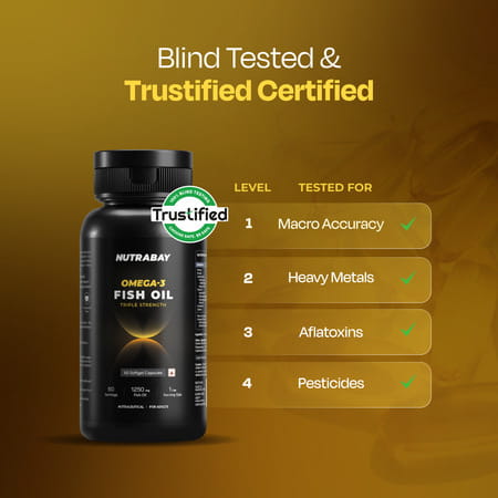 Nutrabay Pro Fish Oil Omega 3 (Triple Strength) - 1000mg - 60 Capsules