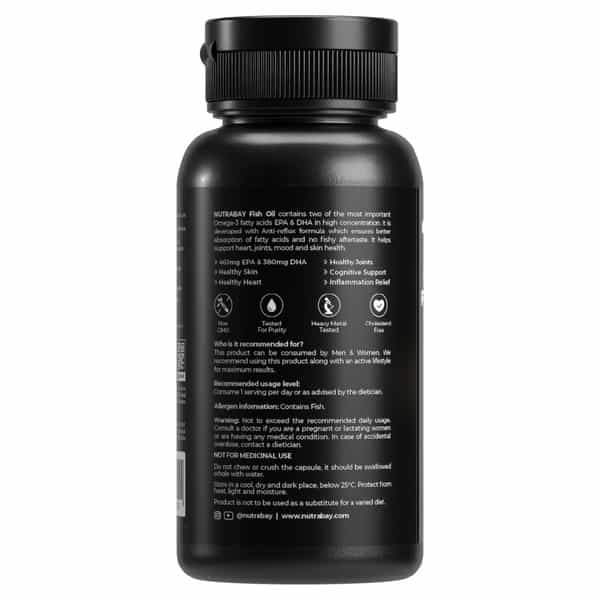 Nutrabay Pro Fish Oil Omega 3 (Triple Strength) - 1000Mg - 60 Capsules